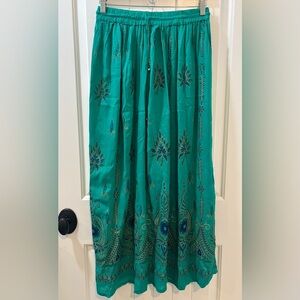 Anandas Gypsycore Teal Maxi Shirt Tribal Print One Size